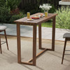 59 Inch Outdoor Bar Table with Slatted Top