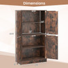 Bathroom Cabinet 43.5 inch Storage Cabinet with Doors and Adjustable Shelves-Rustic Brown