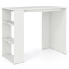 Computer Desk with Bookshelf for Small Space-White