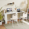 Computer Desk with Bookshelf for Small Space-White