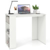 Computer Desk with Bookshelf for Small Space-White