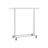 Heavy Duty Chrome Plated Silver Metal Garment Rack Clothes Hanging Bar on Wheels
