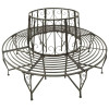 Roundabout Circular Outdoor Garden Tree Bench in Heavy Duty Grey Steel