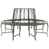 Roundabout Circular Outdoor Garden Tree Bench in Heavy Duty Grey Steel