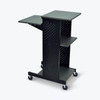 Dark Grey Metal Multifunction Mobile Stand-Up Computer Desk Workstation