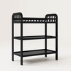 Baby Changing Table in Black Wood Finish with Safety Rail and Changing Pad