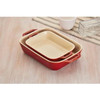2 Piece Ceramic Stoneware Baking Dish Set in Cherry Red / Ivory