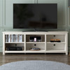 Farmhouse TV Stand in White Wood Grain Finish - for TVs up to 70-inch