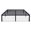 Twin size Modern Round Edge Black Metal Platform Bed Frame