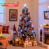6 FT Flocked Christmas Tree with 8 Lighting Modes