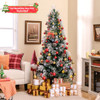 6 FT Flocked Christmas Tree with 8 Lighting Modes