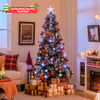 6 FT Flocked Christmas Tree with 8 Lighting Modes