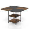 47.5 inch Modern Dining Table  Square Kitchen Table with Mix-colored Tabletop-Rustic Brown