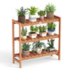 3-Tier Solid Wood Plant Stand with Slatted Shelves