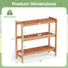 3-Tier Solid Wood Plant Stand with Slatted Shelves