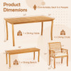 AcaciaWoodOutdoorTableandBenchChairsSet with1.97 Inch Umbrella Hole