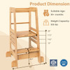 Bamboo Kids Kitchen Step Stool with Adjustable Height and Safety Rails-Natural