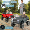 24V 2 Seater Ride on Car 4WD/2WD Switchable for Kids with Remote for Ages 3+-Black