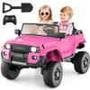 24V 2 Seater Ride on Car 4WD/2WD Switchable for Kids with Remote for Ages 3+-Black