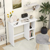 Small Computer Desk with Storage and Adjustable Shelf-White