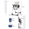 Foldable High chair with Multiple Adjustable Backrest-Black