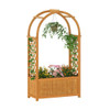 Wooden Raised Garden Bed with Lattice Trellis and Arched Roof-Orange