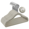 Elama Home 50 Piece Kids Non-Slip Velvet Cloths Hangers with Notched Shoulders in Gray