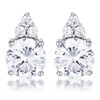 Simple Rhodium Plated 9mm Clear CZ Stud Earring