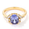 3ct. Gold Plated Oval Tanzanite CZ Engagement Ring