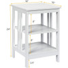 2 Pieces 3-Tier Nightstand with Reinforced Bars and Stable Structure-Dark Brown