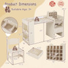 Kids Art Table and Chair Set with Detachable Paper Roll Holder and Cabinet-White