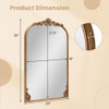 Arched Mirror for Wall Gold Traditional Vintage Ornate Baroque Mirror with Metal Frame-M