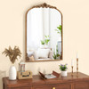 Arched Mirror for Wall Gold Traditional Vintage Ornate Baroque Mirror with Metal Frame-M