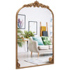 Arched Mirror for Wall Gold Traditional Vintage Ornate Baroque Mirror with Metal Frame-M