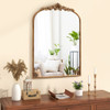Arched Mirror for Wall Gold Traditional Vintage Ornate Baroque Mirror with Metal Frame-M