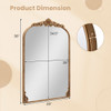 Arched Mirror for Wall Gold Traditional Vintage Ornate Baroque Mirror with Metal Frame-M