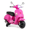 12V Kids Electric Motorcycle Licensed VESPA with Music and Training Wheels-Green