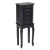 Standing Jewelry Box with 4 Drawers and 2 Side Doors-Black