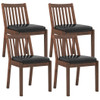 PU Leather Upholstered Dining Chair with Padded Seat Set of 4-Espresso