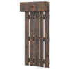 Entryway Wall Coat Rack Wall Mounted Coat Clothes Rack-Rustic Brown
