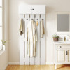 Entryway Wall Coat Rack Wall Mounted Coat Clothes Rack-Rustic Brown