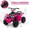 12V Kids Ride On ATV with High/Low Speed and Comfortable Seat-Pink