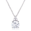 Simple Rhodium Plated 9mm Clear CZ Pendant