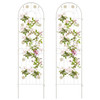 Set of 2- 6-ft Galvanized Steel Outdoor Garden Trellis in White Metal Finish