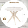 36-Inch Mid Century Modern Kitchen Table with Faux Marble Tabletop and Solid Rubber Wood Legs-White