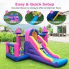 7-in-1 Kids Inflatable Bounce House with Long Slide and 735W Blower