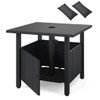 Outdoor Side Table with 1.89" Umbrella Hole Patio Umbrella Table Base Stand-Black