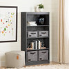 Modern Four Shelf Bookcase in Grey Oak Wood Finish