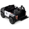 24V 2-Seater Ride on Police Car 4WD Chevrolet with Megaphone and LED Flashing Lights-Black
