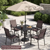 36 Inch Square Patio Table for 4 Metal Dining Table with Umbrella Hole-Black